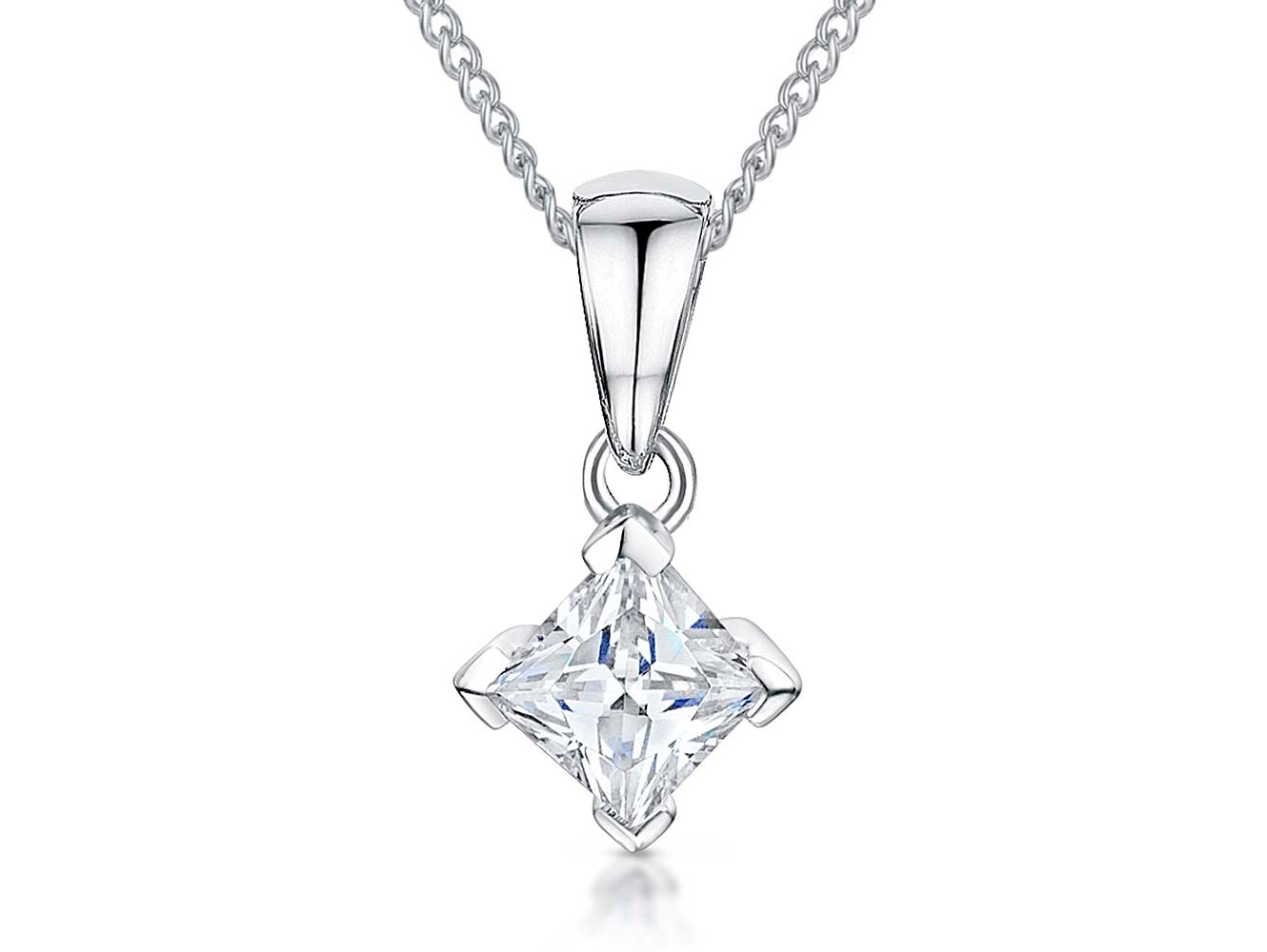 Sterling Silver Small Square  Pendant