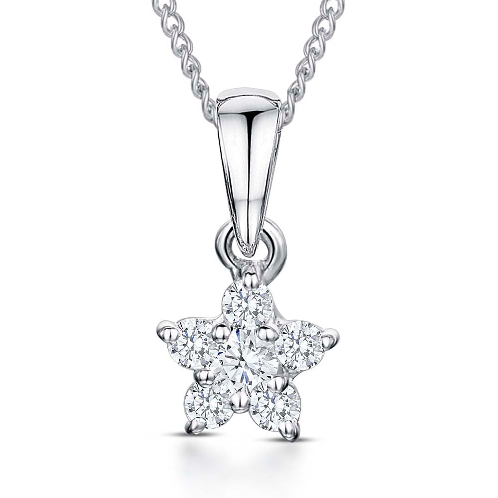 Sterling Silver Small Cubic Zirconia Star Pendant