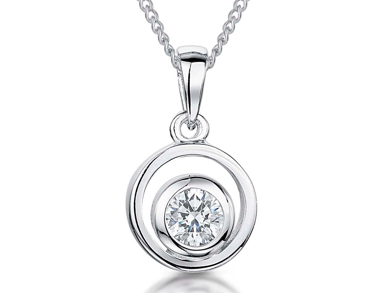 Sterling Silver Small Circle Drop Pendant