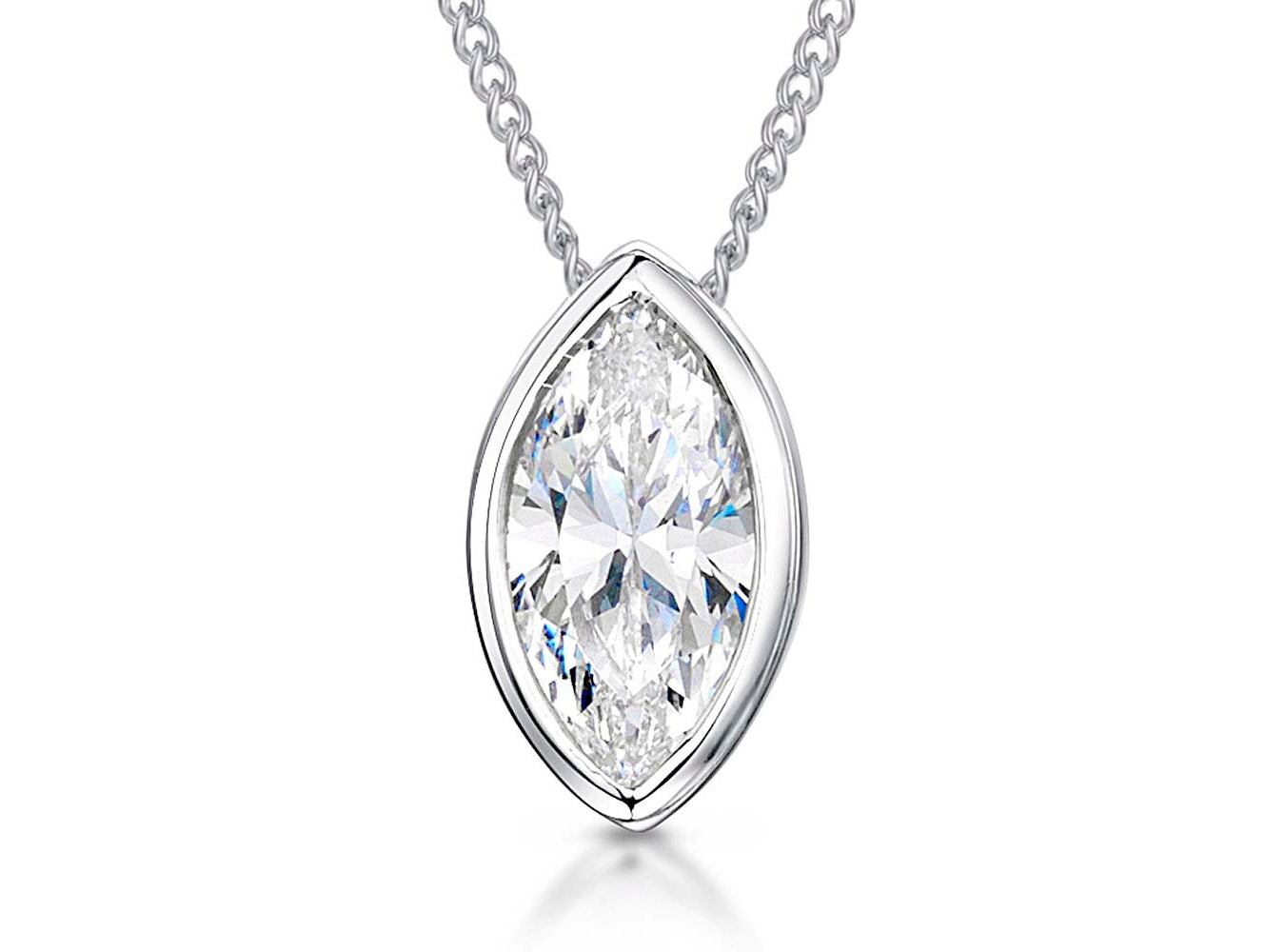 Sterling Silver Small Marquise Pendant