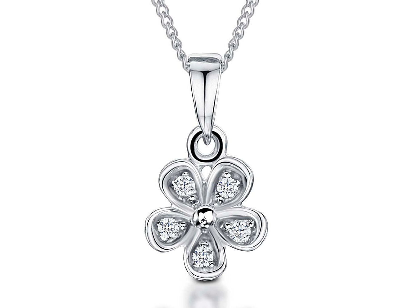 Sterling Silver Small Flower Necklace