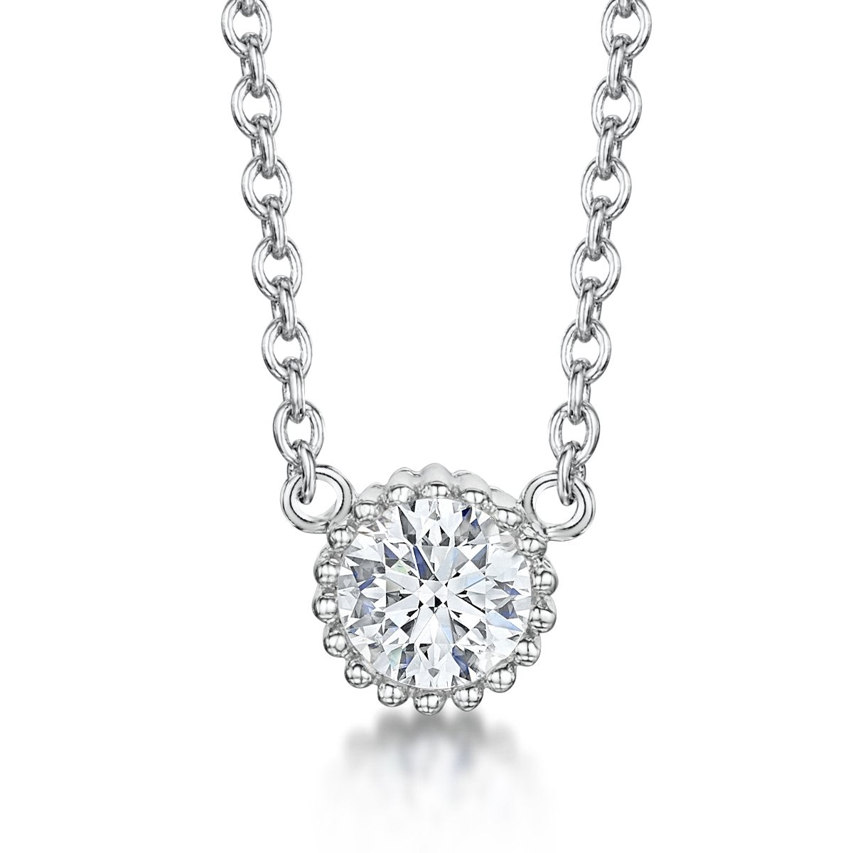 Sterling Silver Milgrain Beaded Necklace
