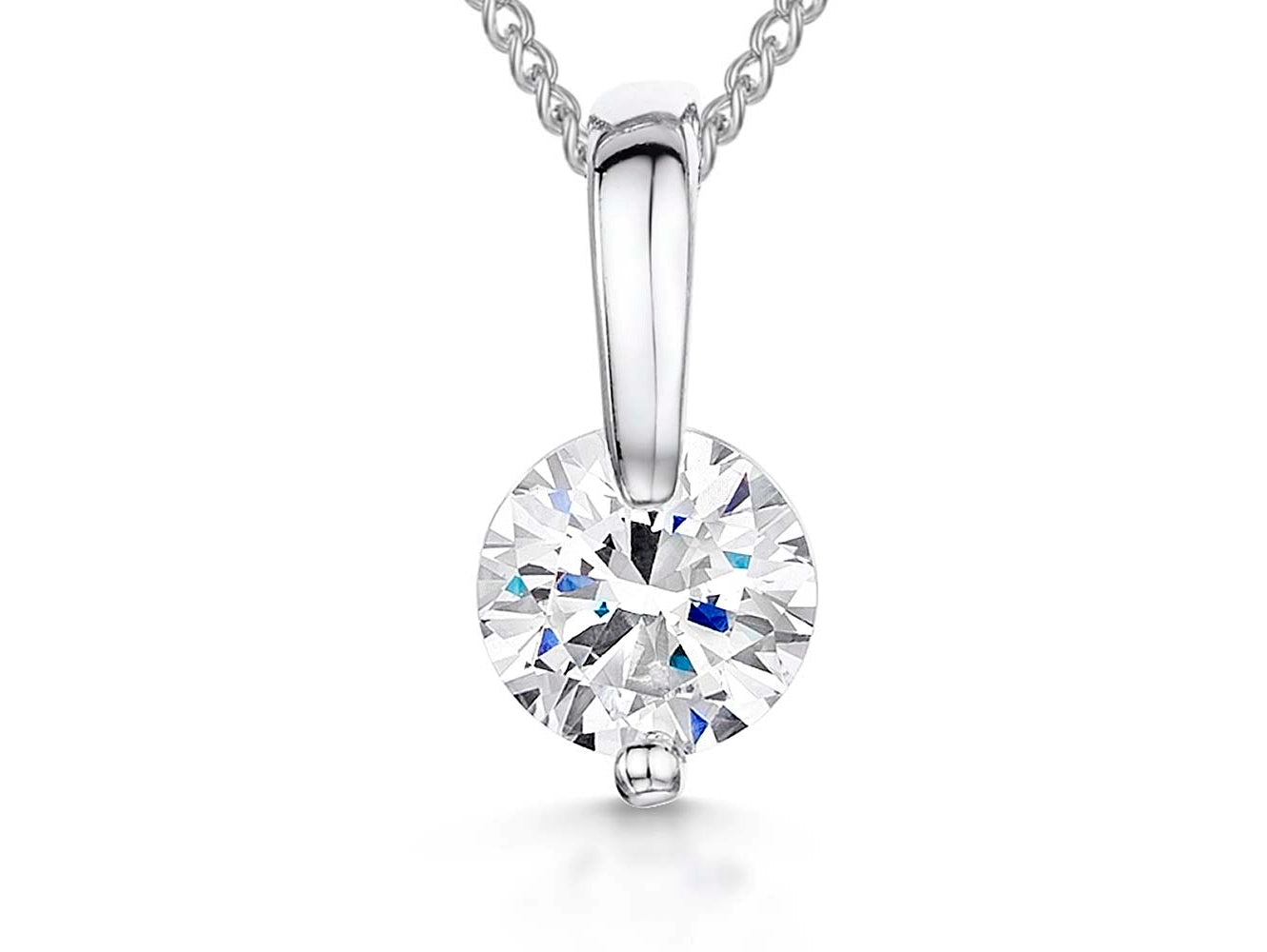 Sterling Silver 1 Carat Solitaire Pendant