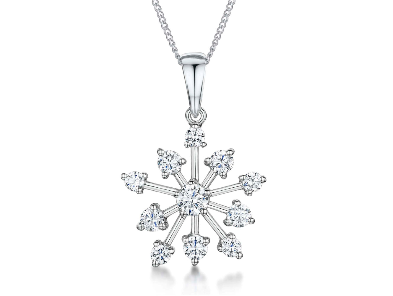 Sterling Silver Cubic Zirconia Set Snowflake