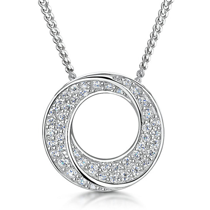 Sterling Silver Swirled Circle Pendant