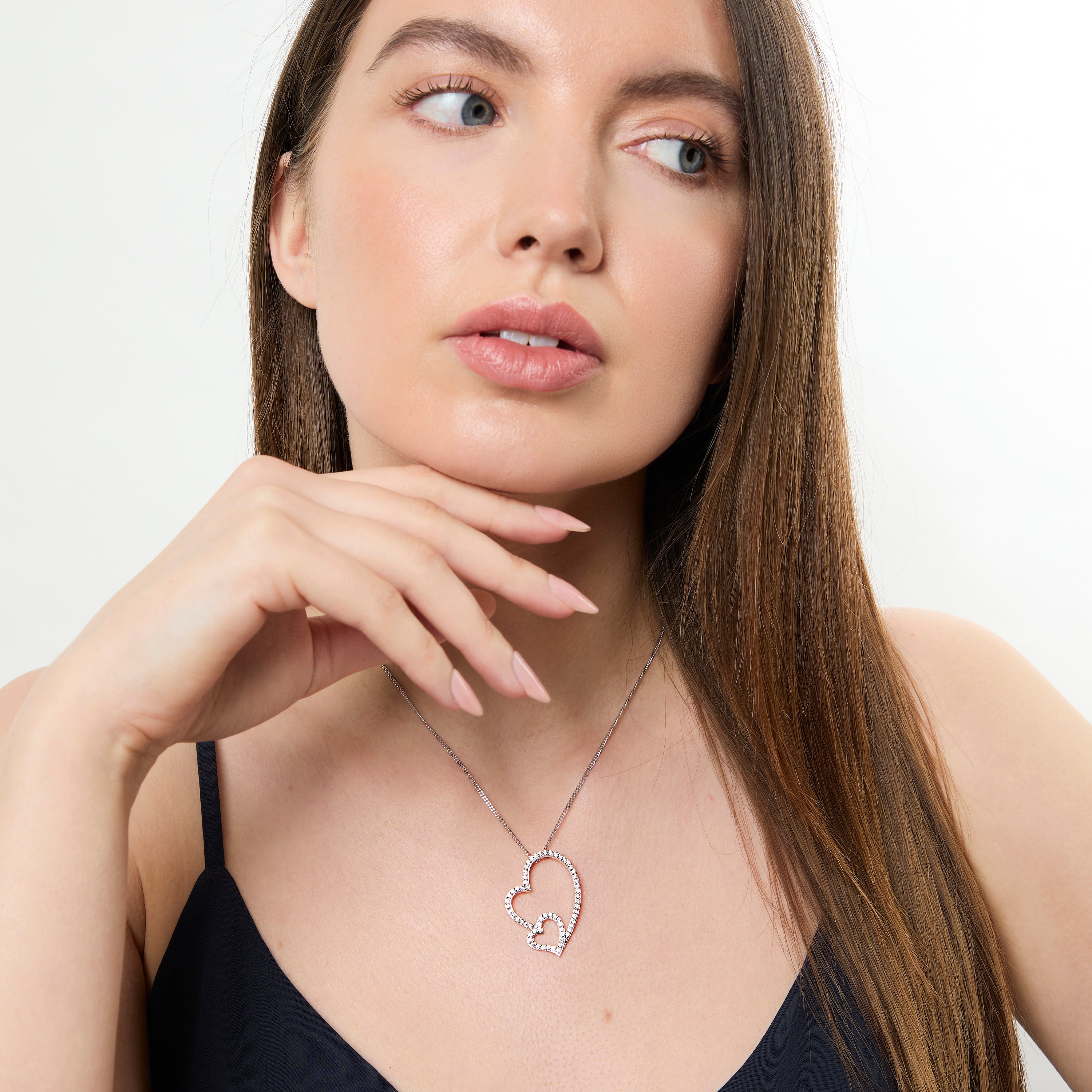 Sterling Silver Double Heart Pendant
