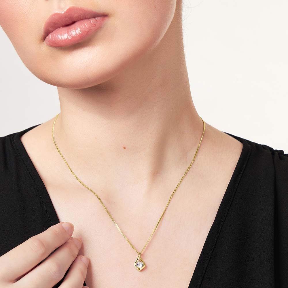 Gold Vermeil Cubic Zirconia Infinity Pendant