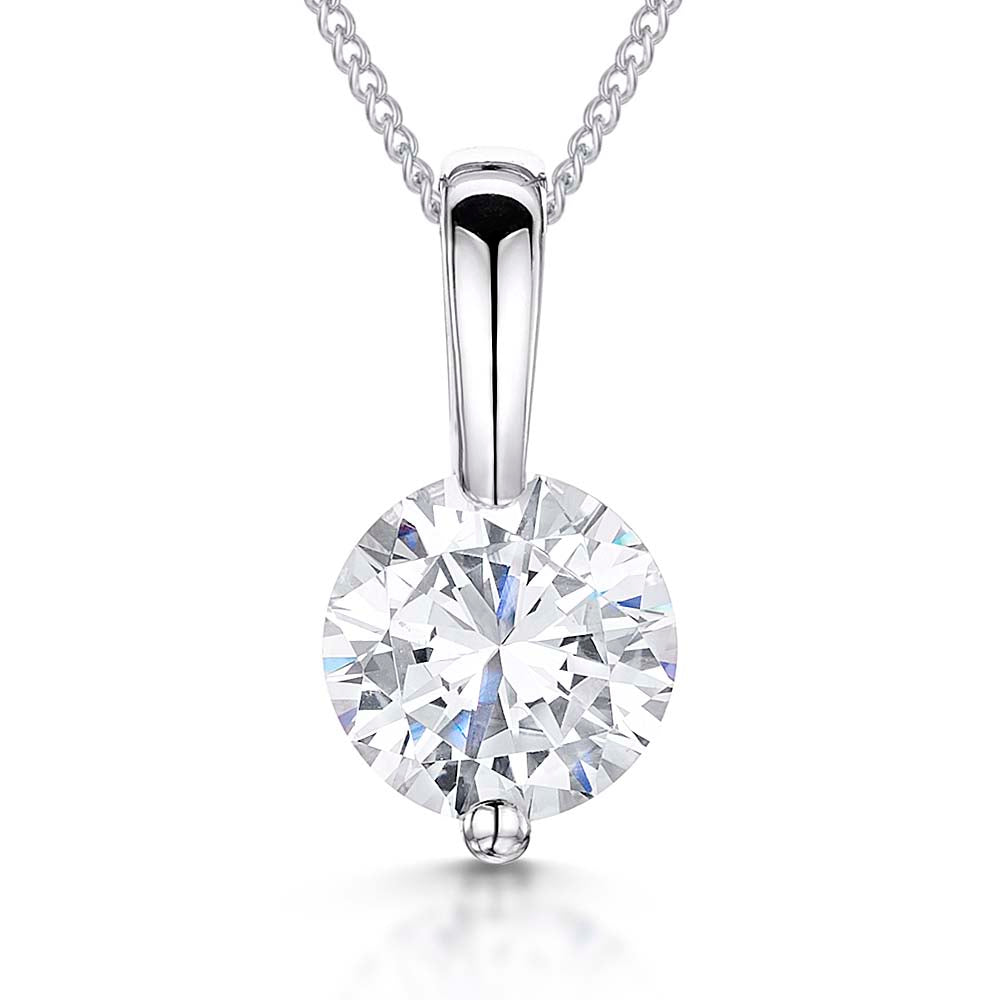 Sterling Silver 2 Carat Solitaire Pendant
