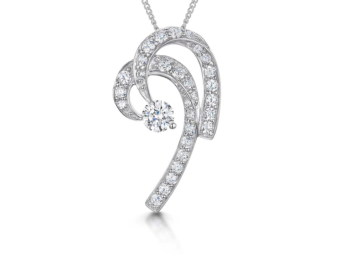 Sterling Silver Double Curl Pendant