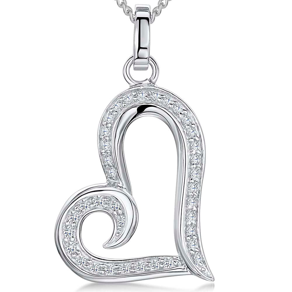 Sterling Silver Heart With Twist Pendant