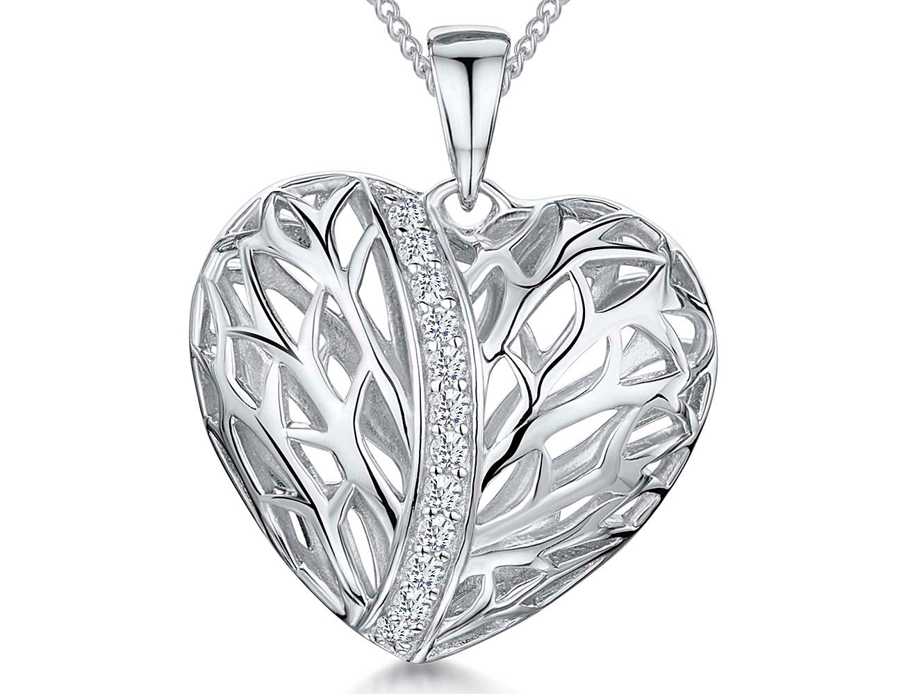 Sterling Silver Filigree Open Heart Pendant
