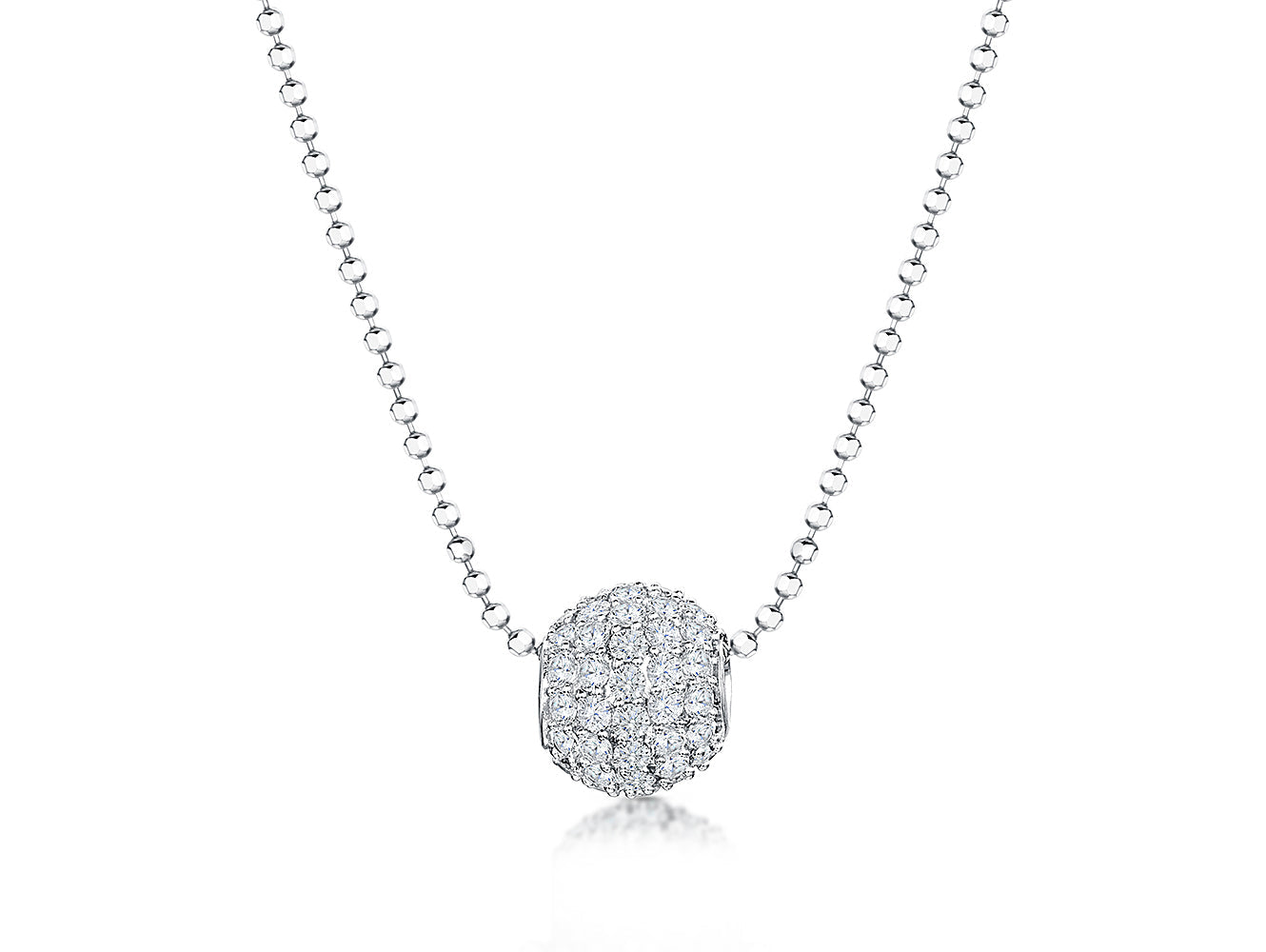 Sterling Silver Pave Set Glitterball Pendant