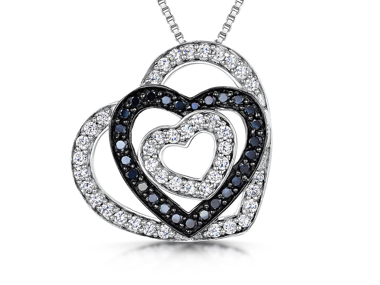 Sterling Silver Three Heart Pendant
