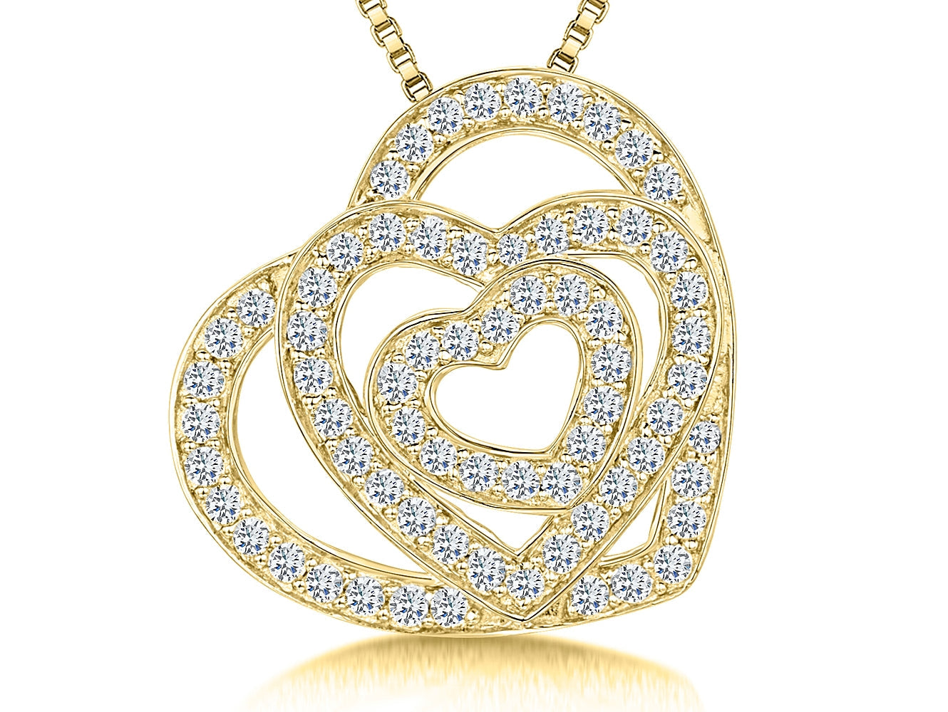 Sterling Silver Four Interlinked Heart Pendant