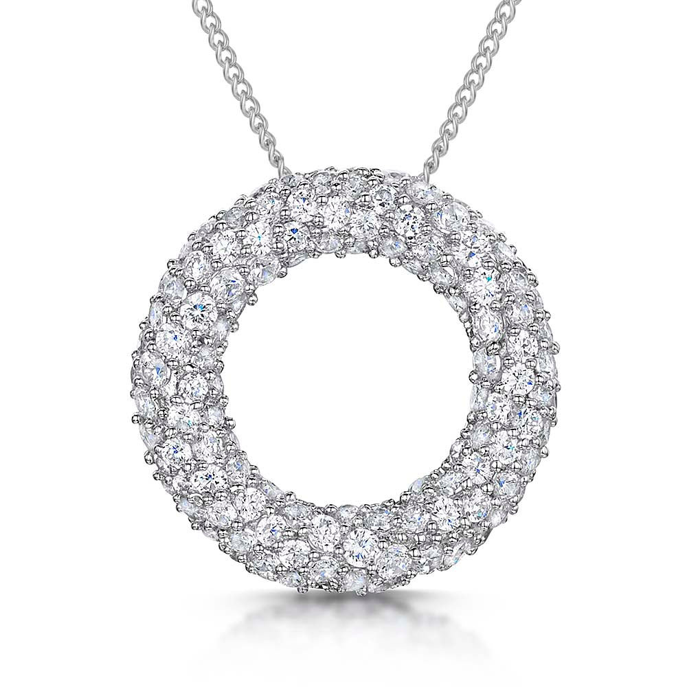 Sterling Silver Garland  Cubic Zirconia  Pendant