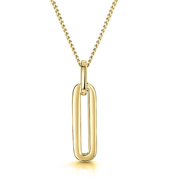 Gold Vermeil Paperlink Drop Pendant