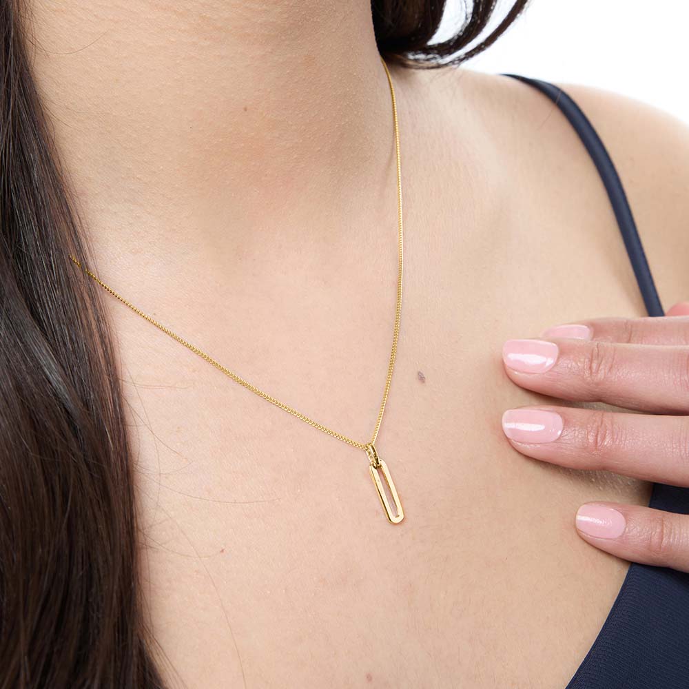 Gold Vermeil Paperlink Drop Pendant