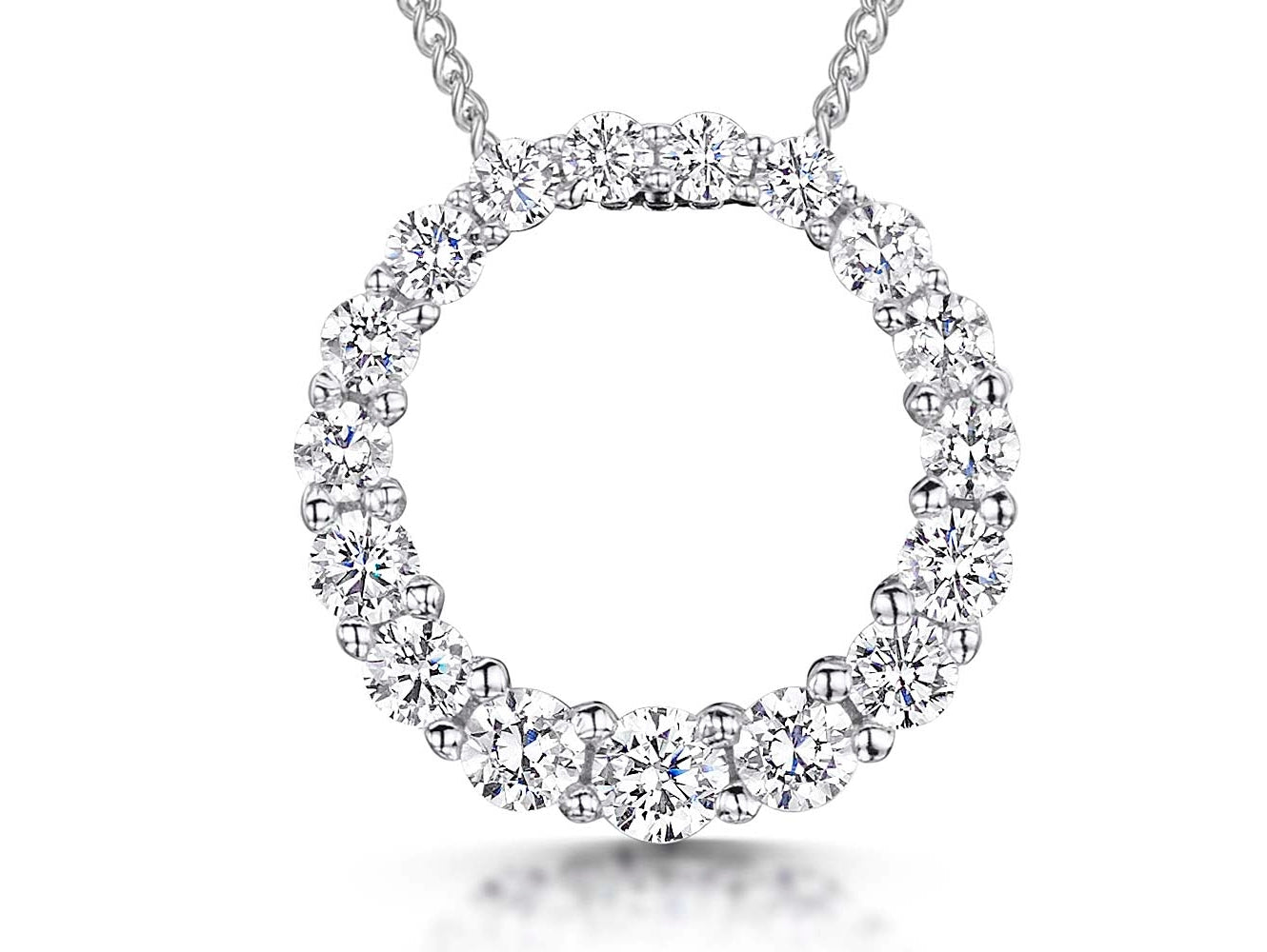 Sterling Silver Encrusted Circle With Cubic Zirconia