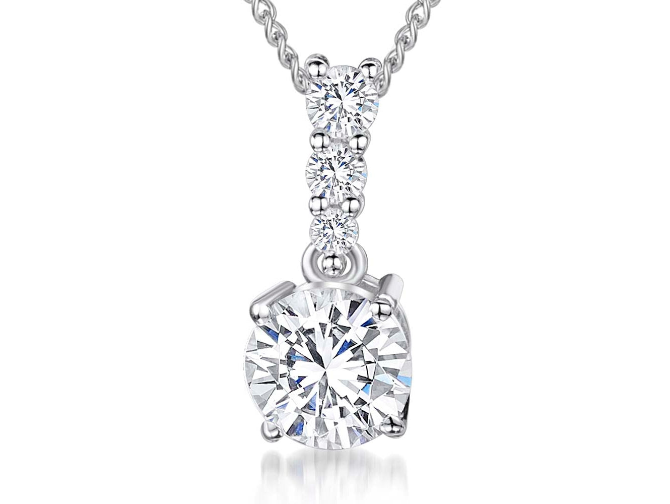 Sterling Silver Solitaire Stone Set Bale Pendant