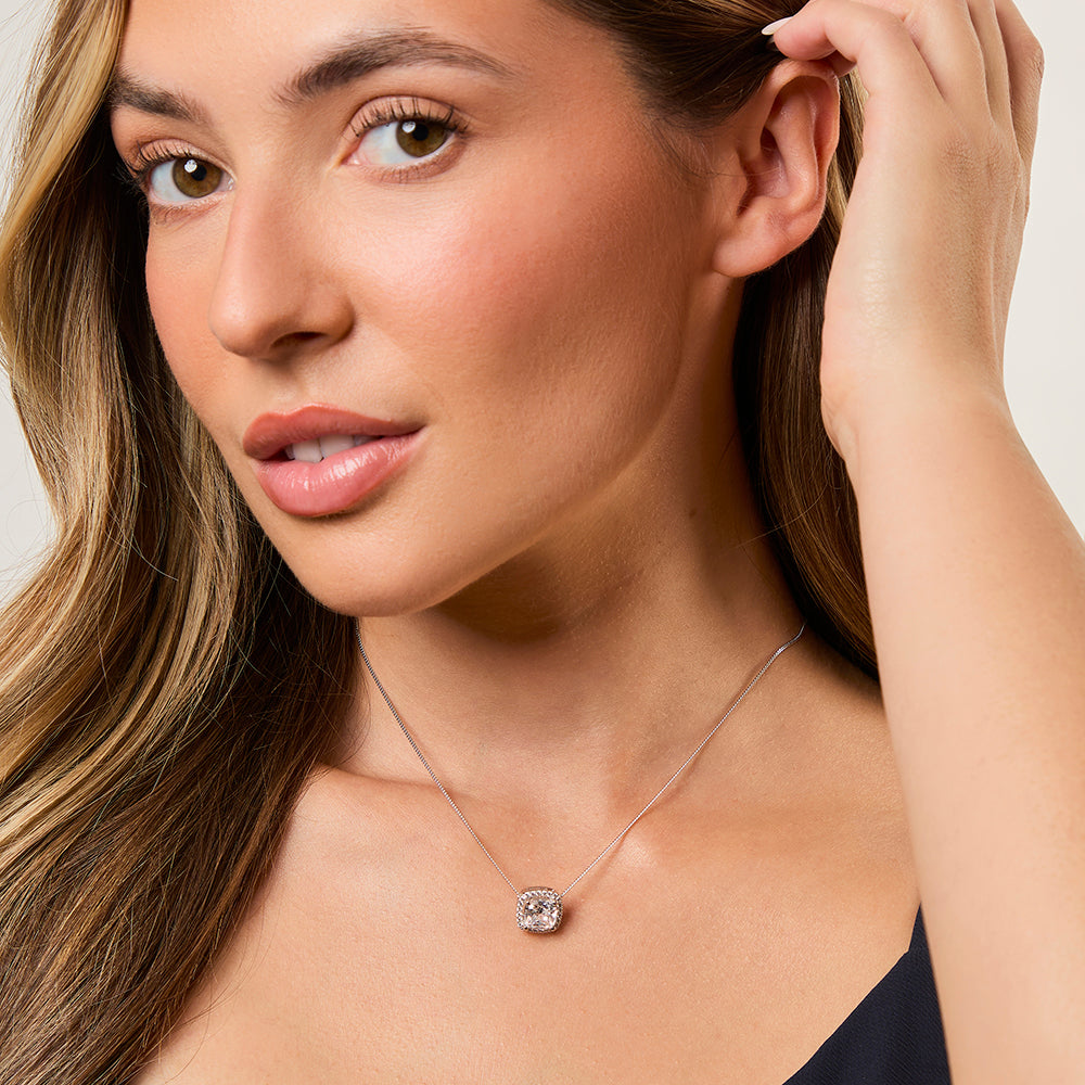 Sterling Silver 3 Carat Halo Pendant