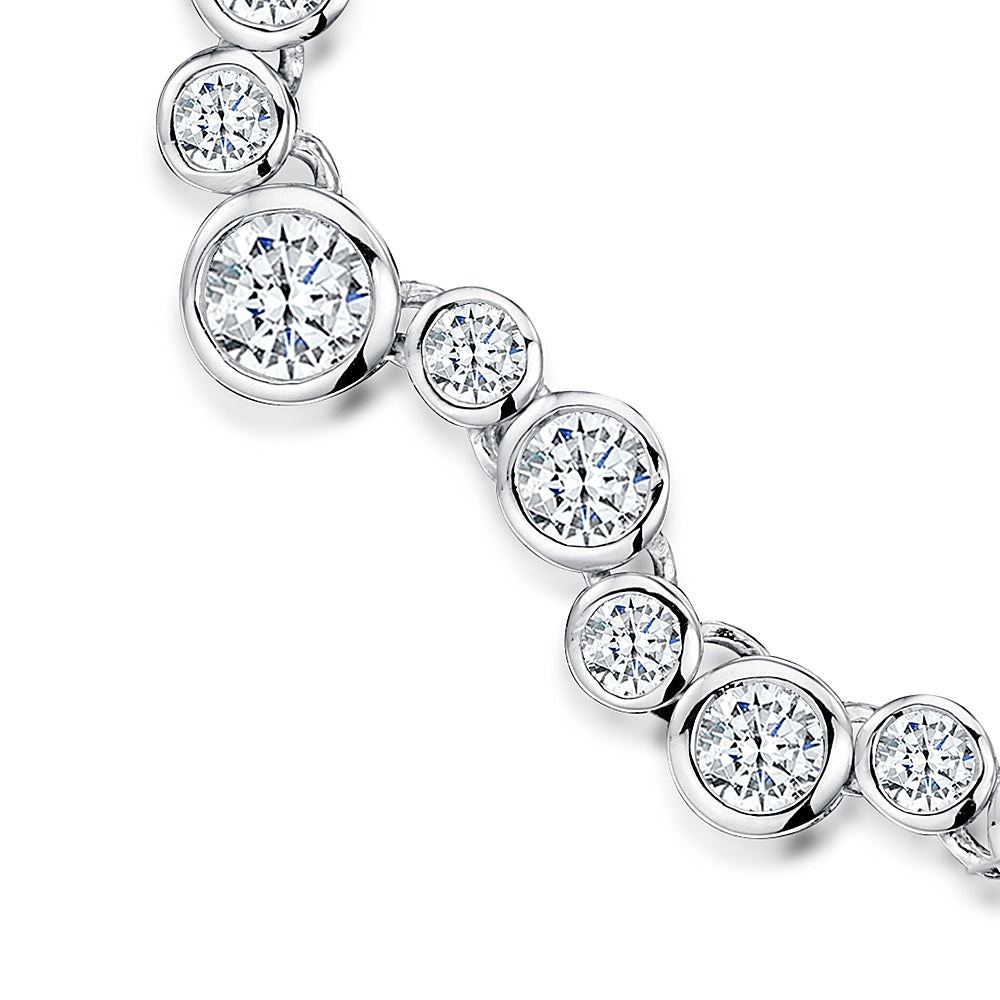 Sterling Silver Cubic Zirconia Bubble Full Necklace