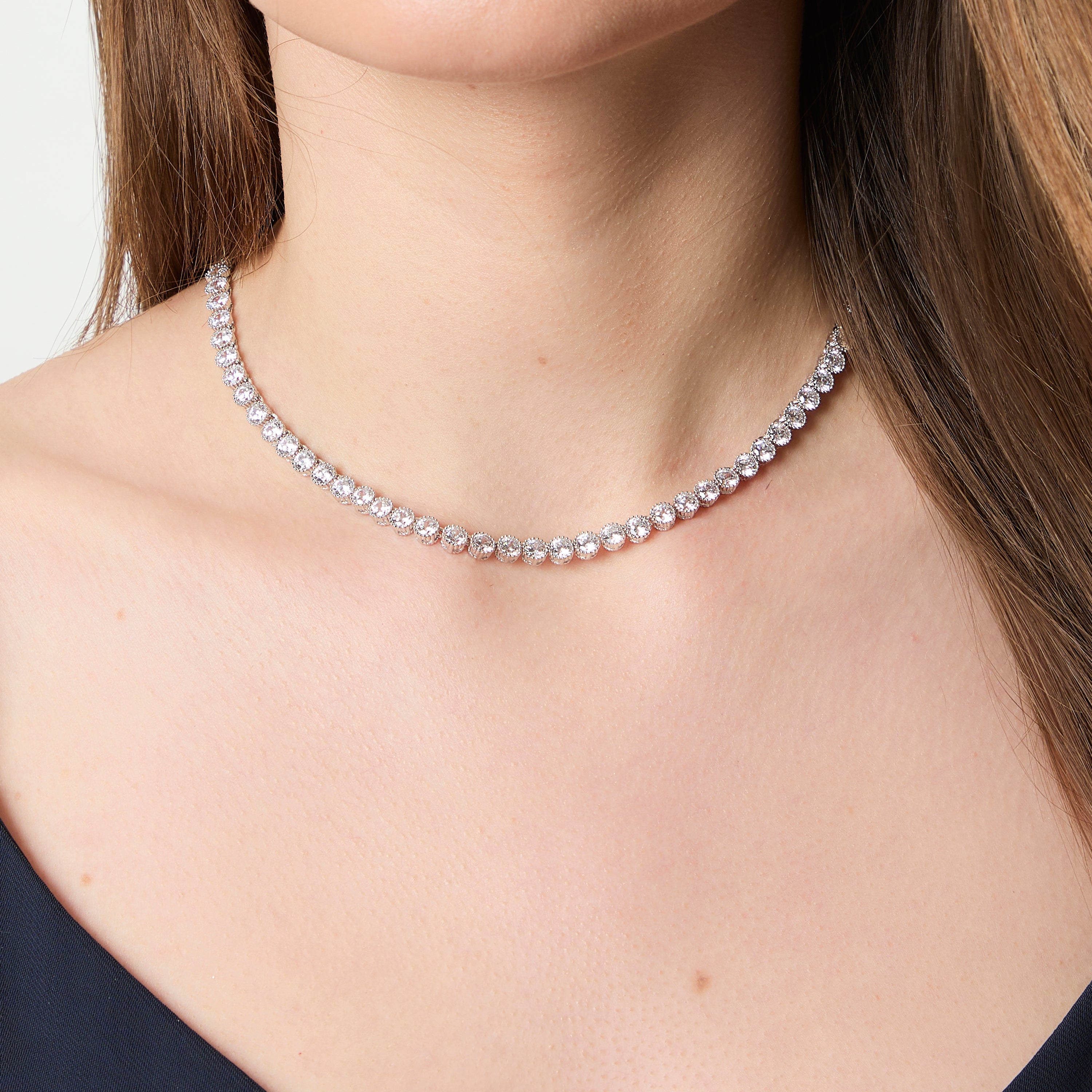 Sterling Silver Migrain Set Full Necklace