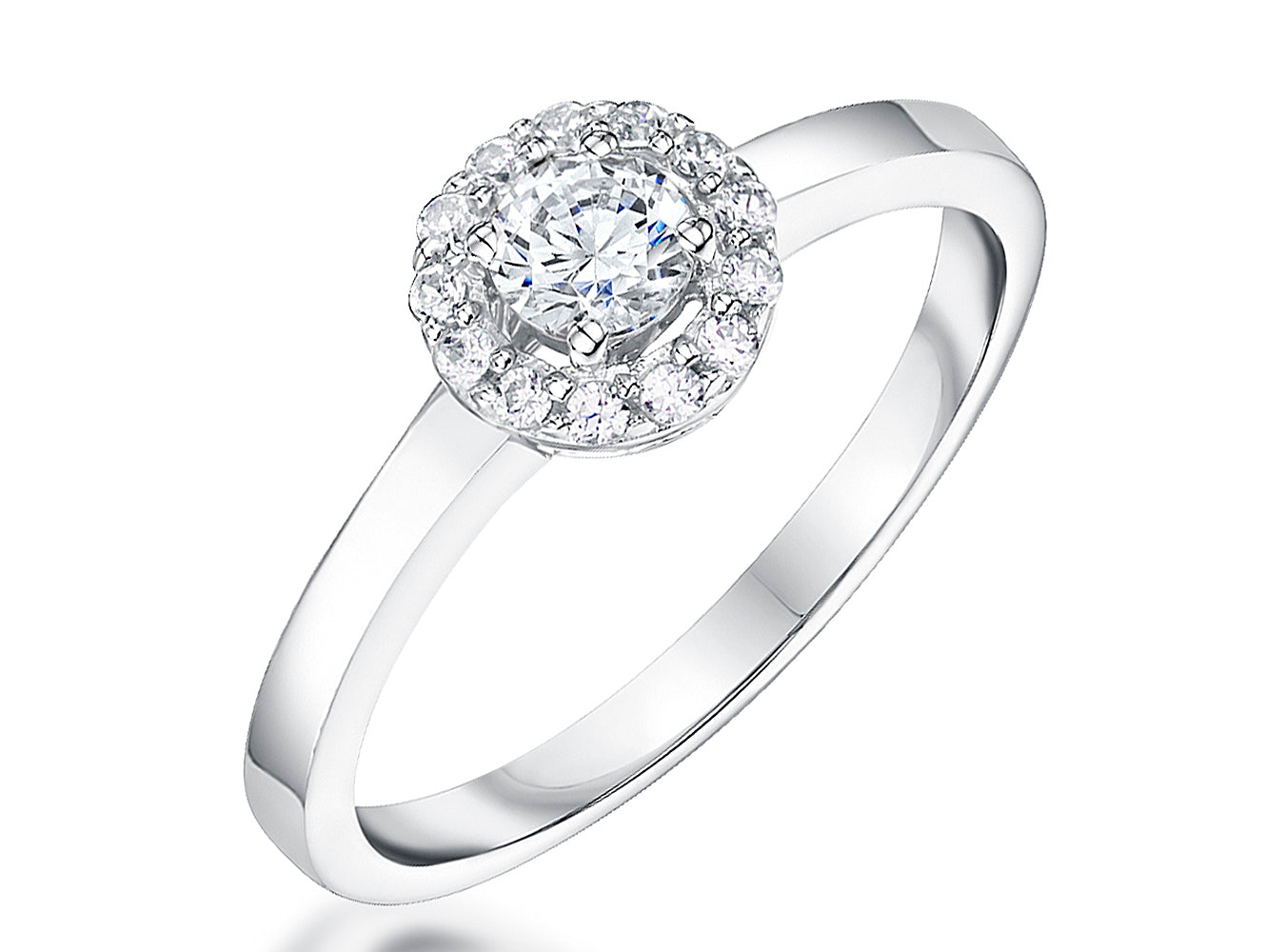 Sterling Silver  Quarter Carat Halo  Ring