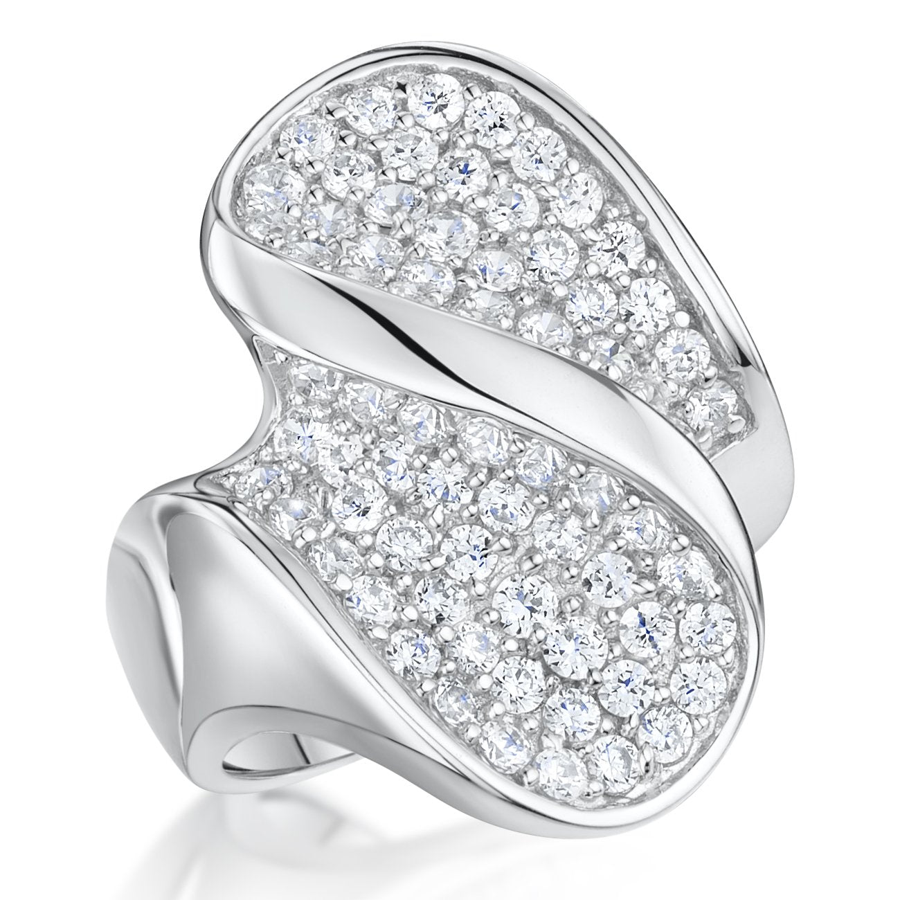 Sterling Silver Pave Set Cocktail Ring