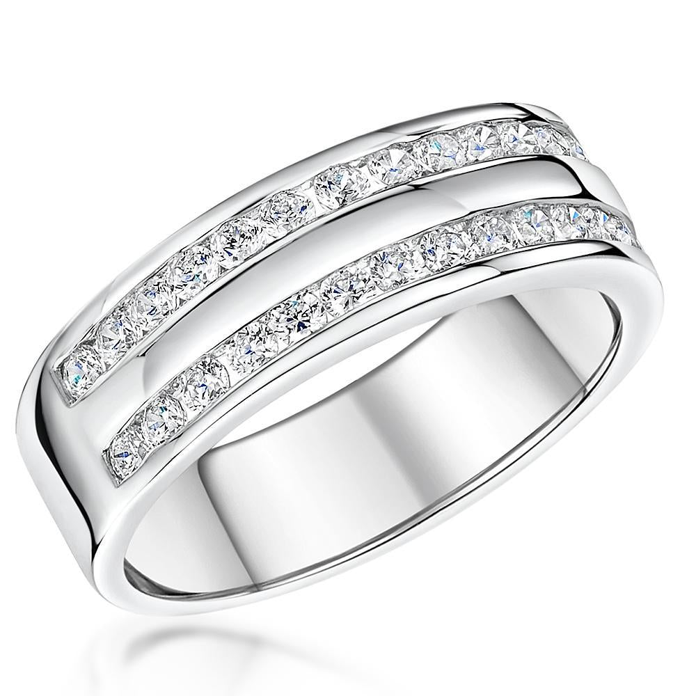 Sterling Silver Channel Set  Cubic Zirconia  Ring