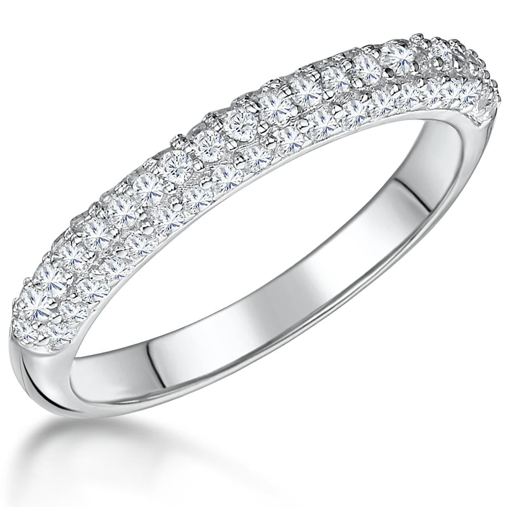 Sterling Silver Cubic Zirconia Half  Eternity Ring