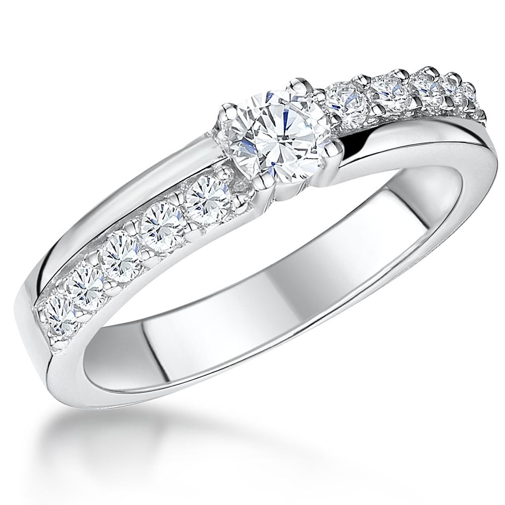 Sterling Silver Quarter Carat  Centre Stone Solitaire  Ring