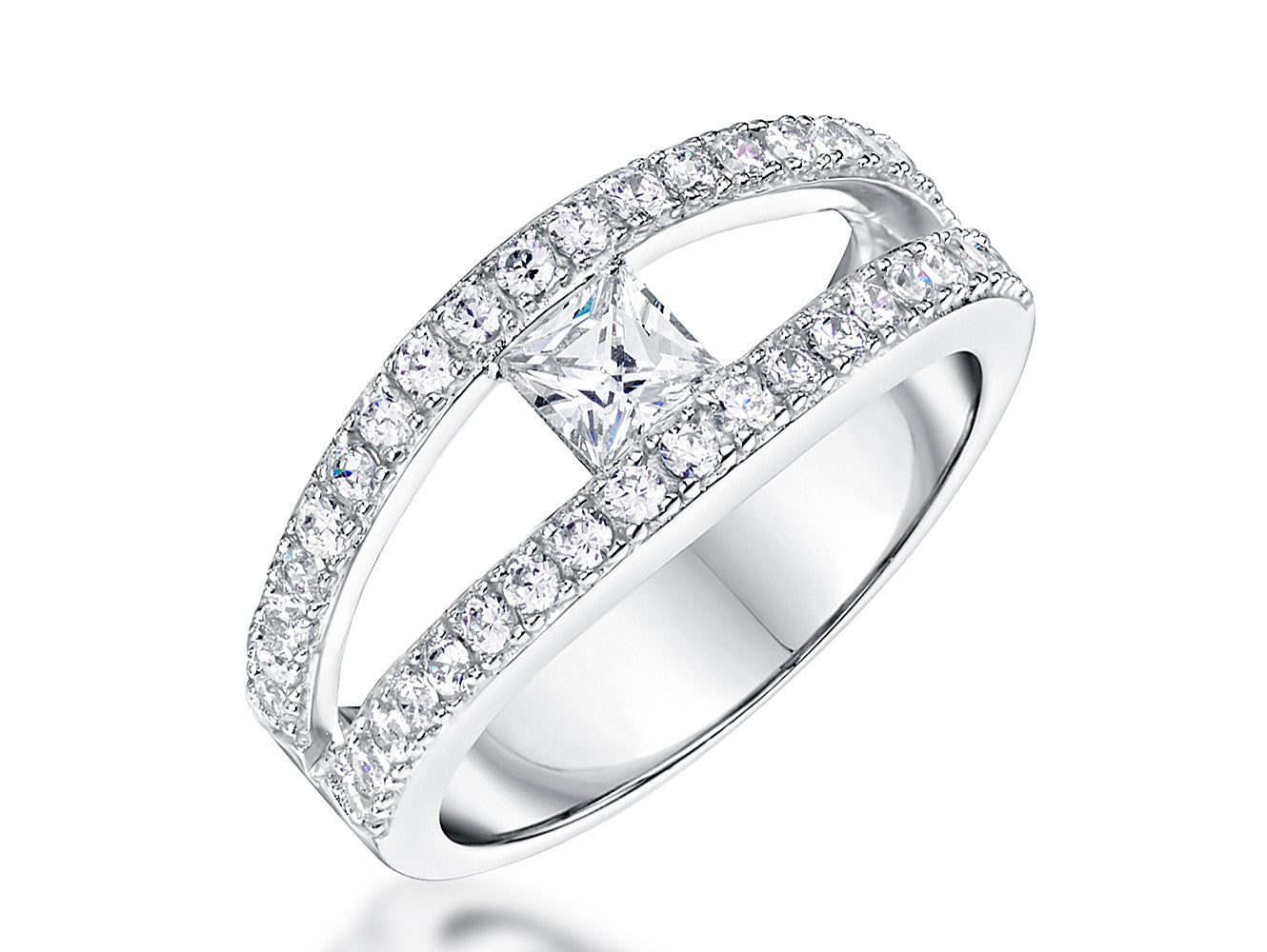 Sterling Silver Open Split Band Ring