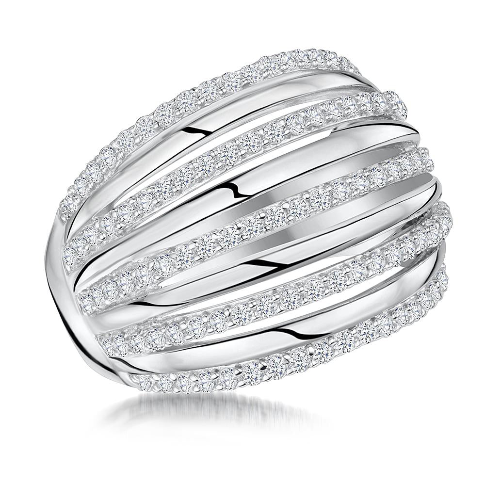Sterling Silver Five Strand Open Band Ring