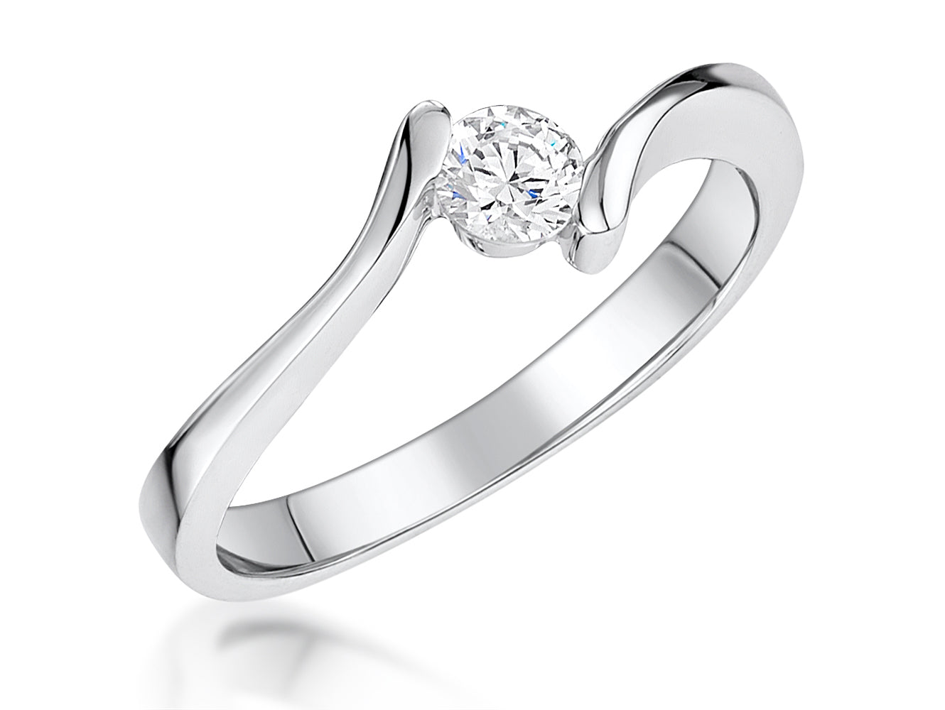 Sterling Silver Offset Solitaire Ring