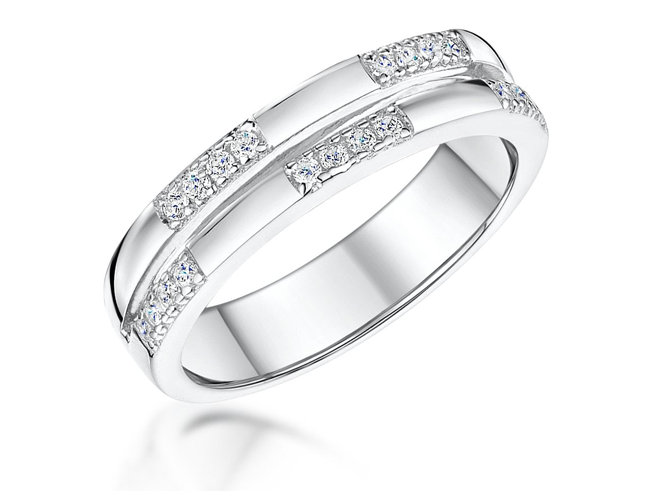 Sterling Silver Alternate  Stone Set Ring