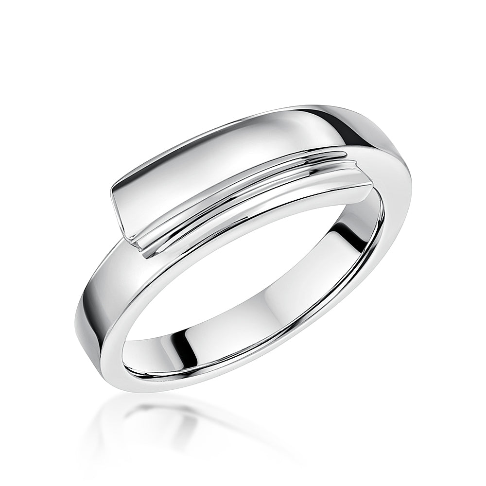Sterling Silver Wrap Over Band Ring
