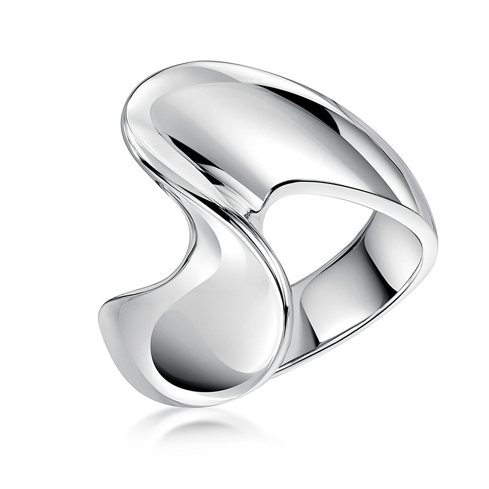 Sterling Silver Chunky Twisted Wave Ring