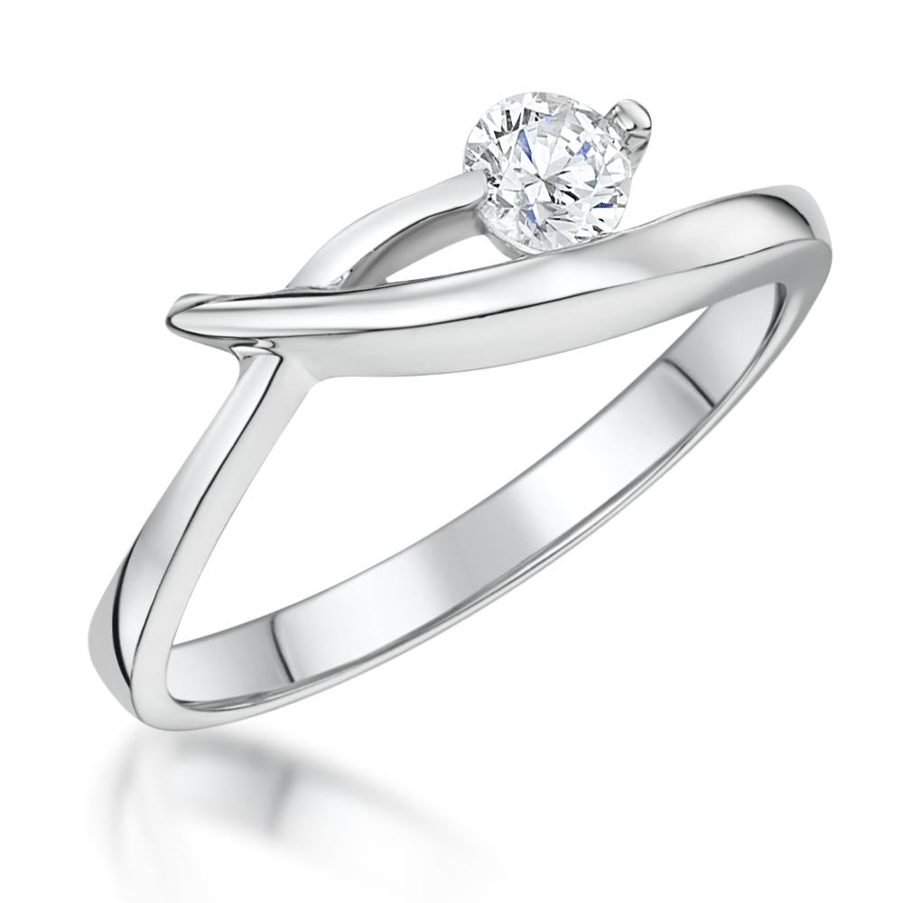 Sterling Silver Cross Over  Ring