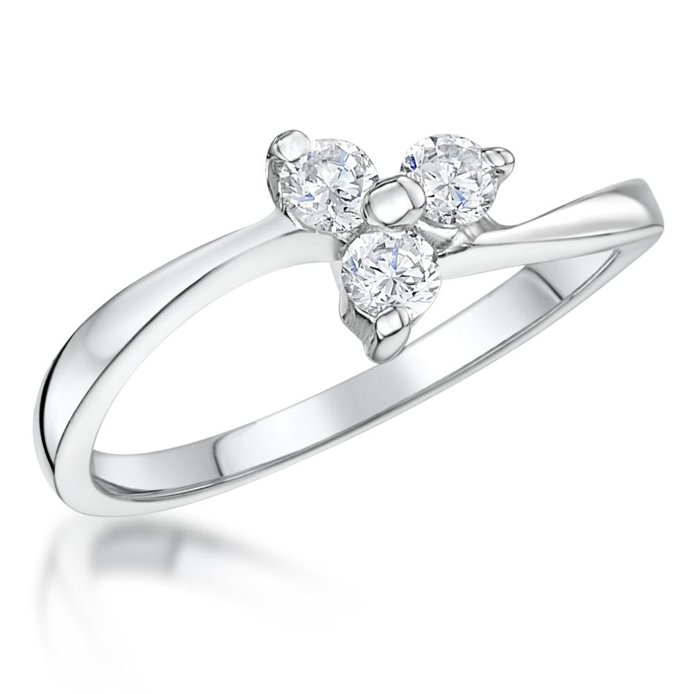 Sterling Silver Three Stone  Ring