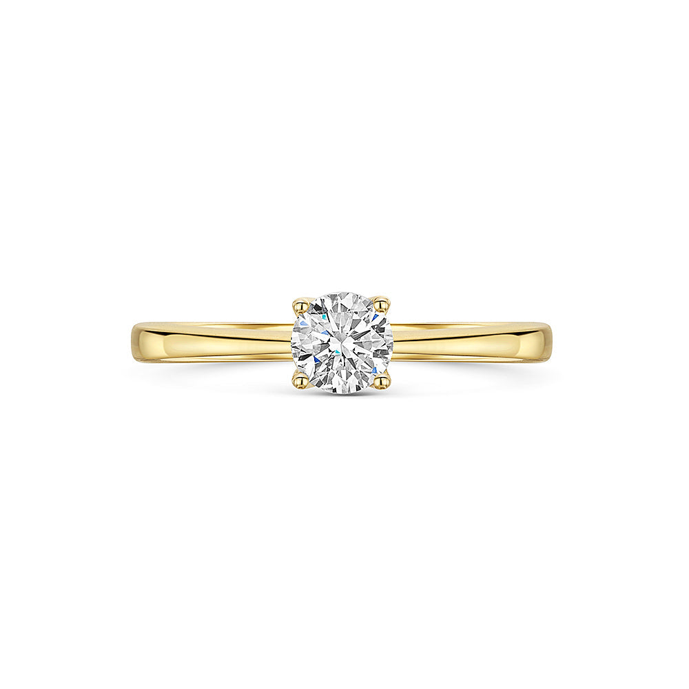9ct Gold Solitaire Lab Half Carat Diamond Ring | Round Brilliant E VS1