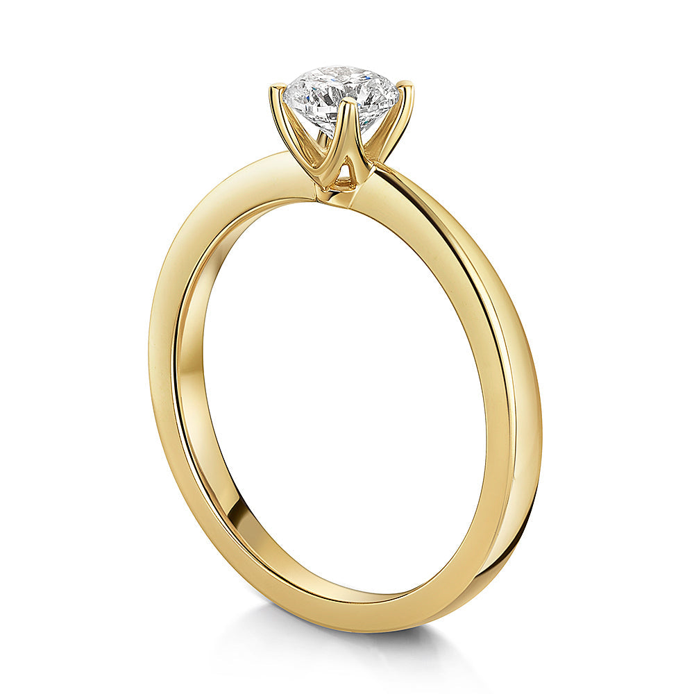 9ct Gold Solitaire Lab Half Carat Diamond Ring | Round Brilliant E VS1