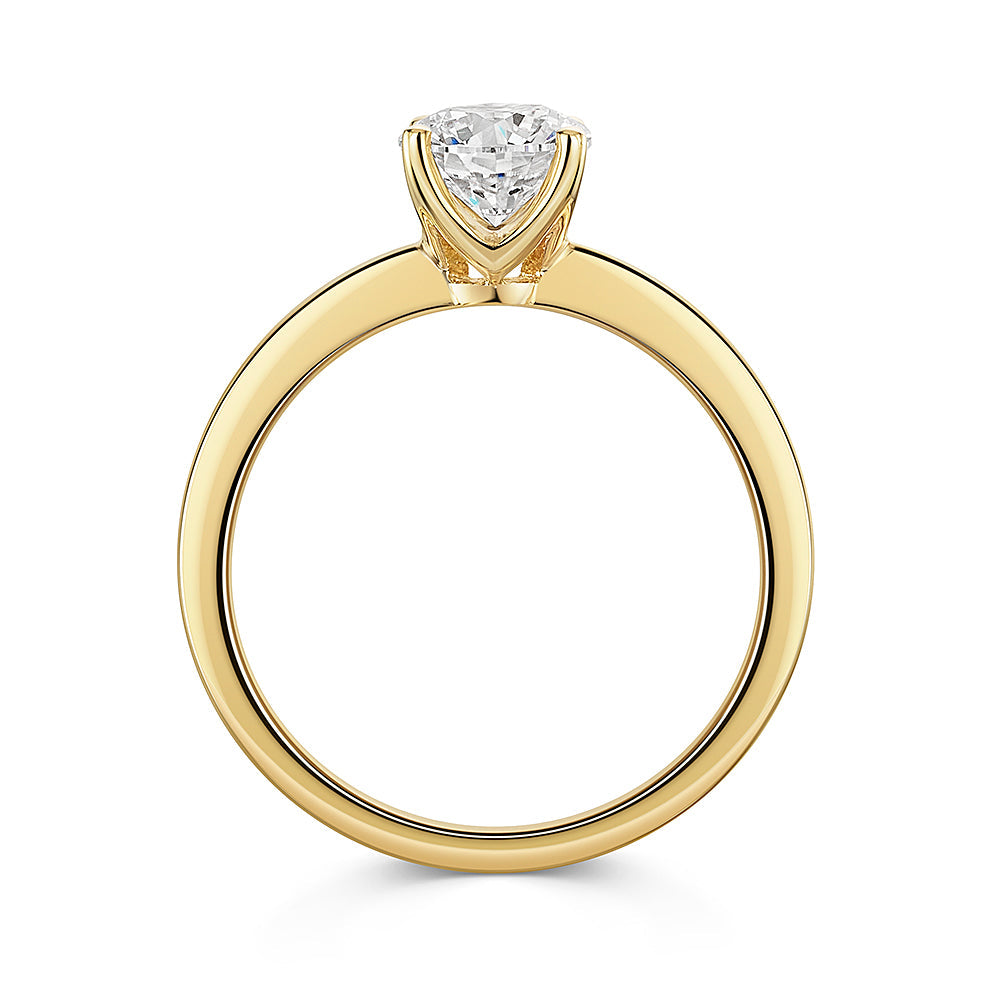 9ct Gold Solitaire 1 Carat Lab Diamond Ring | Round Brilliant E VS1