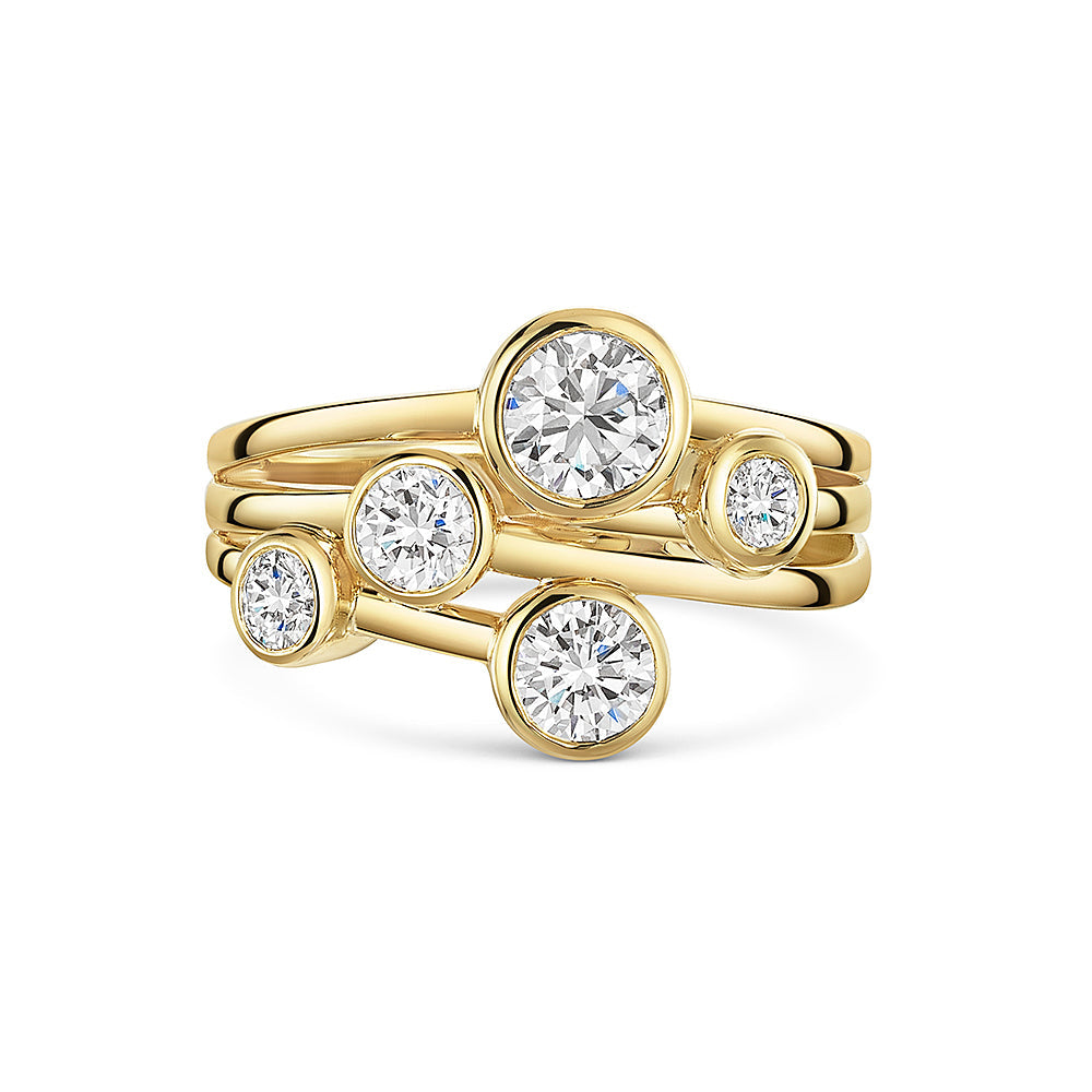 9ct Gold 1.3 Carat Lab Diamond Bubble Ring | Round Brilliant E VS1