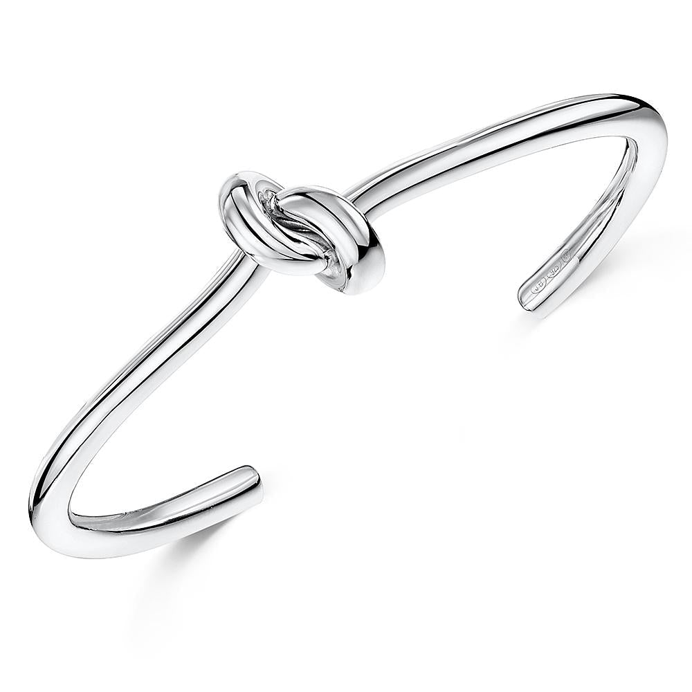 Sterling Silver Heavy Single Knot Bangle