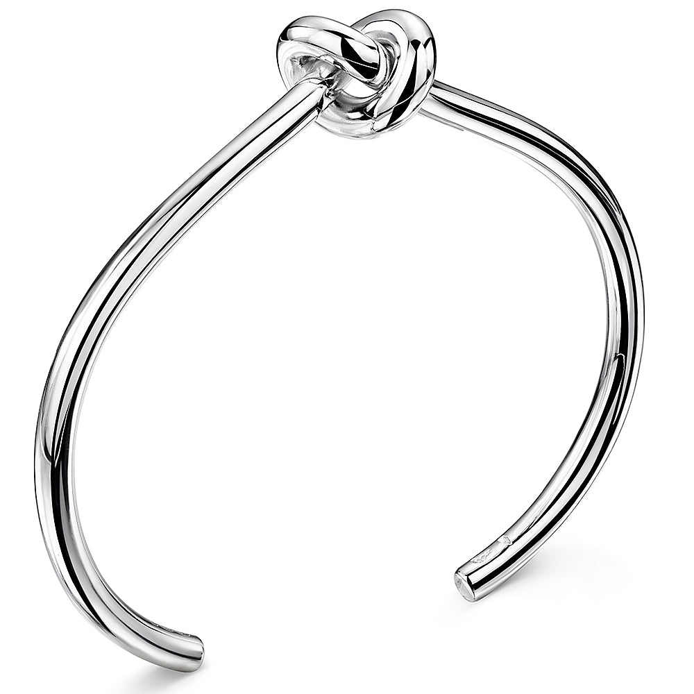 Sterling Silver Heavy Single Knot Bangle