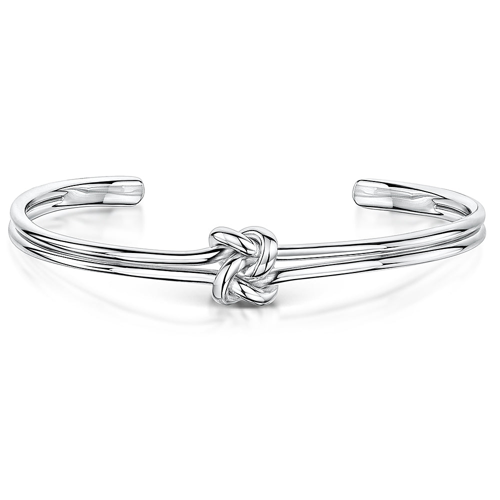 Sterling Silver Love Knot Knotted Bangle