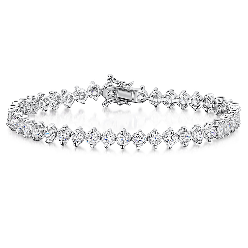 Sterling Silver Tennis Bracelet With 4mm Cubic Zirconias