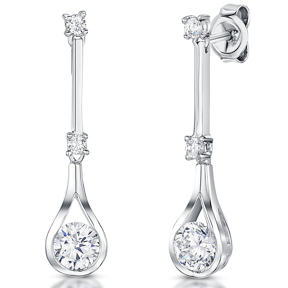 Sterling Silver Elongated Tear Drop Earrings
