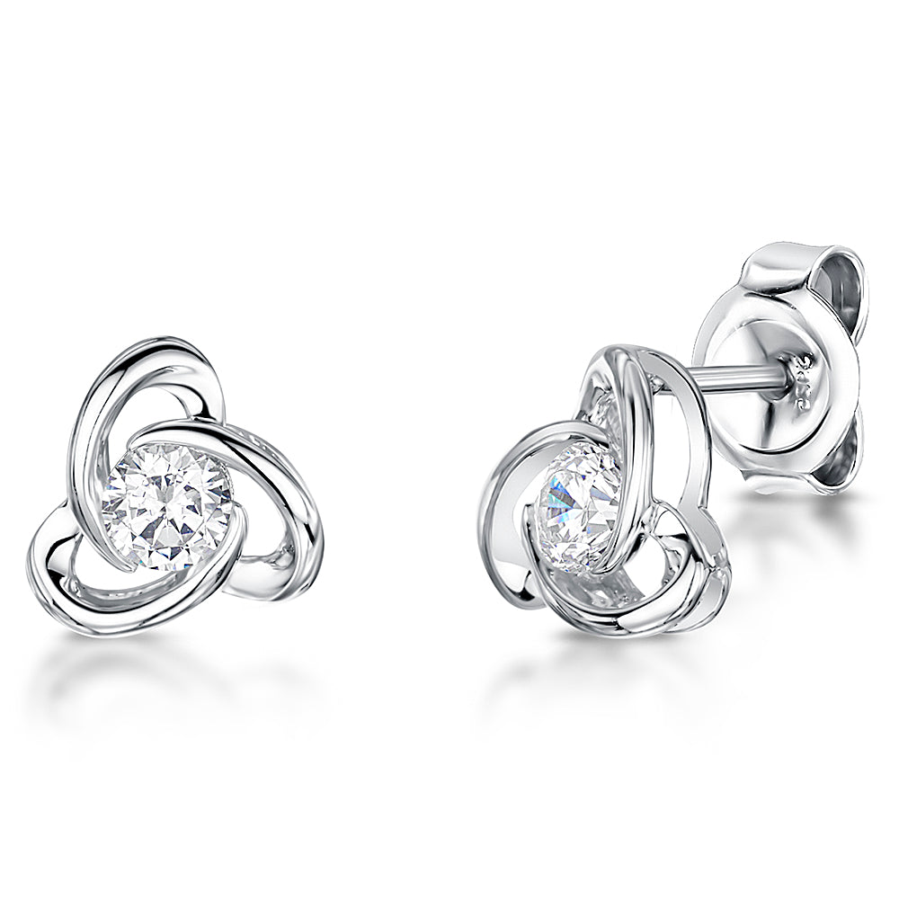Sterling Silver Open Knot Earrings