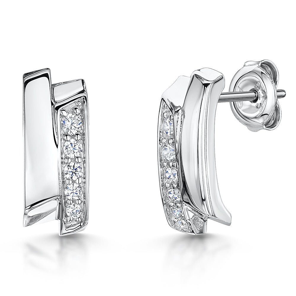 Sterling Silver Double Rectangular Bar Earrings